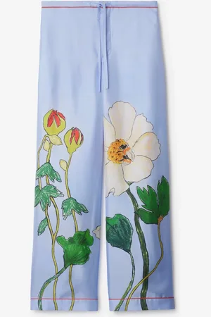 Burberry Seiden-Pyjamahose mit Highgrove-Bienenmotiv, Size: 04