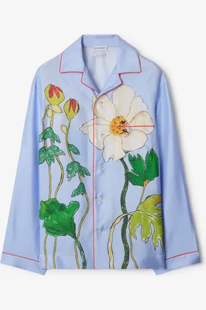 Burberry Seiden-Pyjamaoberteil mit Highgrove-Bienenmotiv, Size: 04