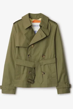 Burberry Trenchjacke aus Gabardine mit Highgrove-Motiv, Size: 12