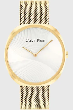 Calvin Klein Armbanduhr mit geprägtem Zifferblatt und Mesh-Armband