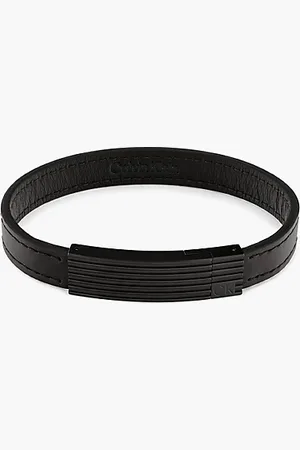 Calvin Klein Elegantes schwarzes Lederarmband