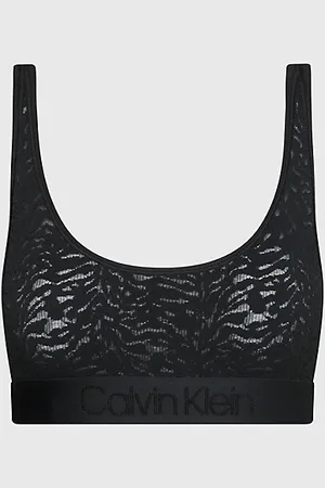 NWT CALVIN KLEIN LIGHTLY LINED BLACK/WHITE STRIPED BRALETTE BRA S QP2602X  $26 