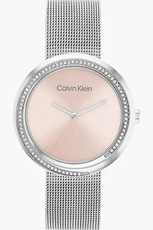 Calvin Klein Armbanduhr aus Kristall mit gedrehter Lünette