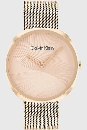 Calvin Klein Armbanduhr mit geprägtem Zifferblatt und Mesh-Armband