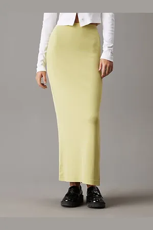 Calvin Klein Schmaler Midi-Rock aus gerippter Baumwolle