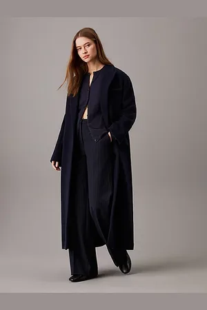 Calvin Klein Oversized Fischgrätmantel aus Wolle