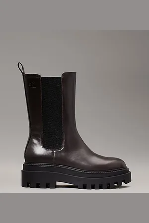 Calvin Klein Plateau-Boots aus Leder