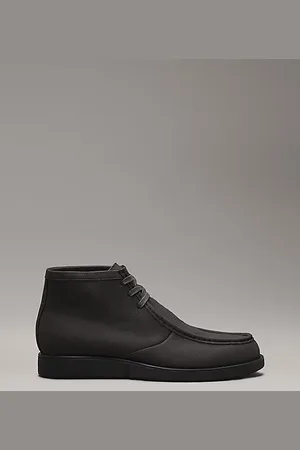 Calvin Klein Leder-Boots mit Materialschürze im Zehenbereich