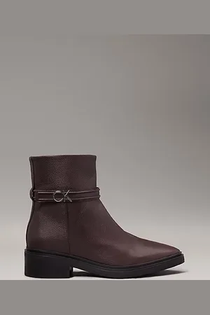 Calvin Klein Ankle Boots mit Absatz aus Leder
