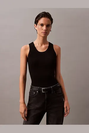 Calvin Klein Tanktop-Sweater aus gerippter Baumwolle
