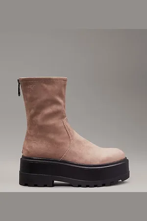 Calvin Klein Boots aus Kunstwildleder mit Plateausohle