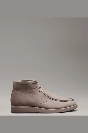 Calvin Klein Leder-Boots mit Materialschürze im Zehenbereich