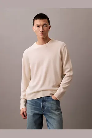Calvin Klein Klassischer Kaschmirpullover mit Rundhalsausschnitt