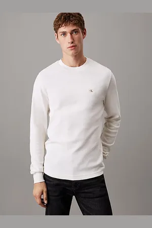 Calvin Klein Schmales Langarmshirt mit Waffelmuster