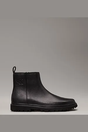 Calvin Klein Leder-Boots mit Reißverschluss