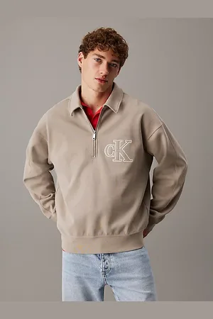 Calvin Klein Logo-Poloshirt mit Reißverschluss und doppelten Rippen