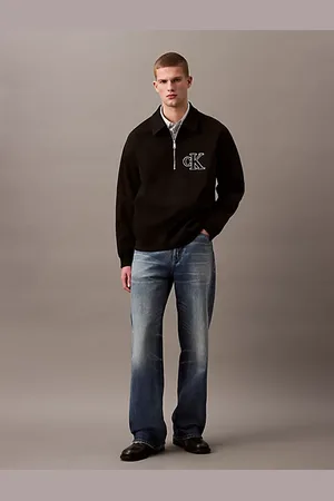 Calvin Klein Logo-Poloshirt mit Reißverschluss und doppelten Rippen