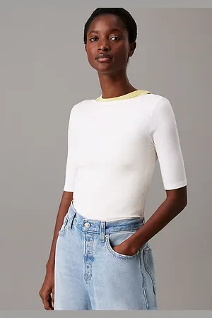 Calvin Klein Skinny Top mit U-Ausschnitt aus Modal