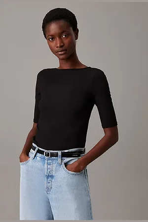 Calvin Klein Skinny Top mit U-Ausschnitt aus Modal