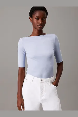 Calvin Klein Skinny Top mit U-Ausschnitt aus Modal