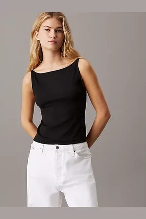 Calvin Klein Top mit offenem Rücken und Logo Tape