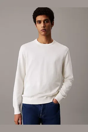 Calvin Klein Monogramm-Pullover aus weicher Baumwolle