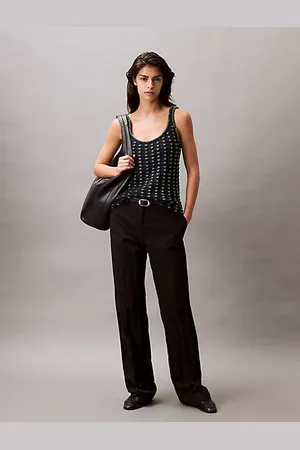 Calvin Klein Perlenbesetztes Häkel-Tanktop aus Baumwolle
