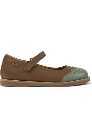 Camper Twins - Ballerinas für Mädchen - Braun ,Grün, Größe 28, Glattleder