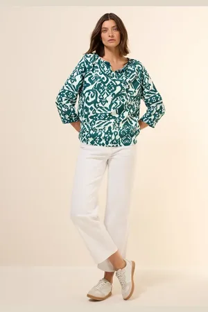 CECIL Bluse mit Leinenanteil