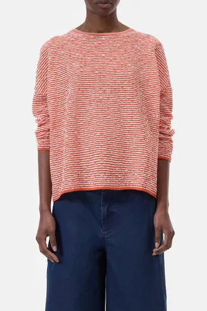 Closed Damen Langarmshirt aus Seersucker-Strick