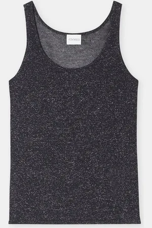 Closed Damen Stricktop in Lurex-Optik