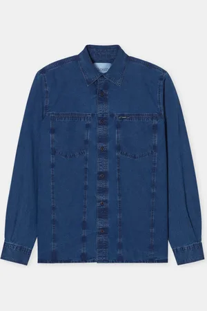 Closed Herren Hemd aus Indigo-Popeline