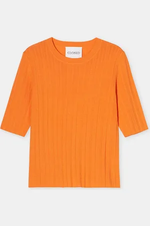 Closed Damen Kurzarmshirt aus Woll-Seiden-Mix