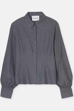 Closed Damen Taillierte Bluse aus Baumwoll-Twill