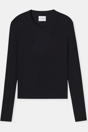Closed Damen Langarmshirt aus Woll-Seiden-Mix