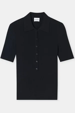 Closed Damen Poloshirt aus Baumwoll-Kaschmir-Mix