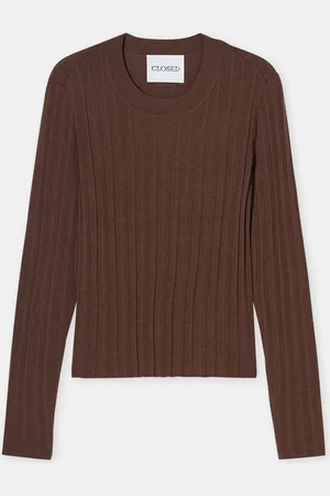 Closed Damen Langarmshirt aus Woll-Seiden-Mix