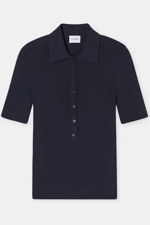 Closed Damen Poloshirt aus Baumwoll-Kaschmir-Mix