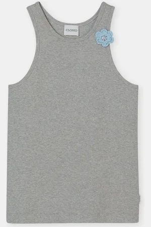 Closed Damen Flower Top in Rippstrick