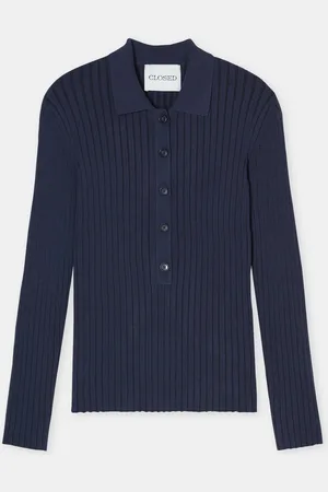 Closed Damen Langarmshirt mit Polokragen