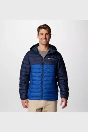 Columbia Powder Lite II isolierte Jacke mit Kapuze für Männer - Mountain Blue Blau Größe M