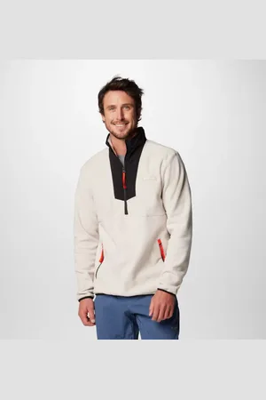 Columbia Sequoia Grove Half Zip Fleece für Männer - Dark Stone Schwarz Spicy Pulls Größe S
