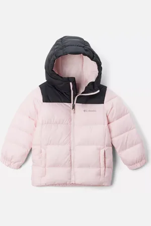 Columbia Puffect II Puffer Jacke mit Kapuze für Kleinkinder - Satin Pink Schwarz Größe 2T (2 Jahre)