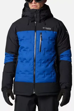 Columbia Wild Card IV wasserdichte Daunen-Skijacke für Männer - Mountain Blue Schwarz Größe XL