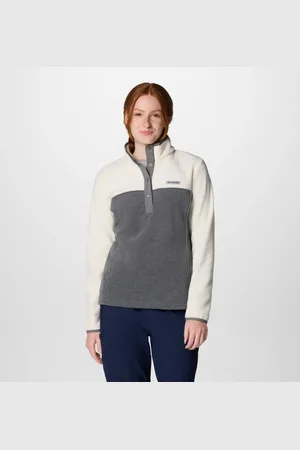 Columbia Benton Springs Half Snap Pullover für Frauen - Grau Chalk Größe XS
