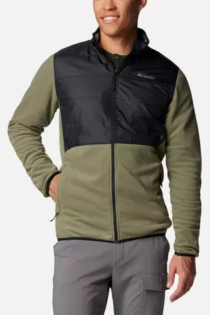 Columbia Basin Butte II Hybrid Fleecejacke für Männer - Stone Green Schwarz Größe S