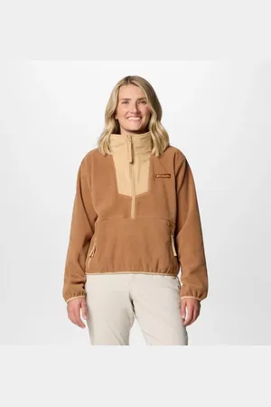 Columbia Sequoia Grove Half Zip Fleece für Frauen - Braun Canoe Größe L