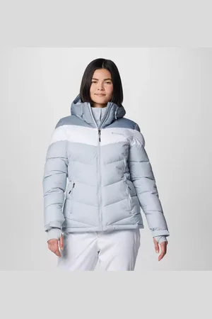 Columbia Abbott Peak Isolierte Skijacke für Frauen - Grau Weiß Größe XL