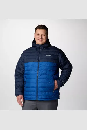 Columbia Powder Lite II isolierte Jacke mit Kapuze für Männer – erweiterte Größenauswahl - Mountain Blue Blau Größe 1X