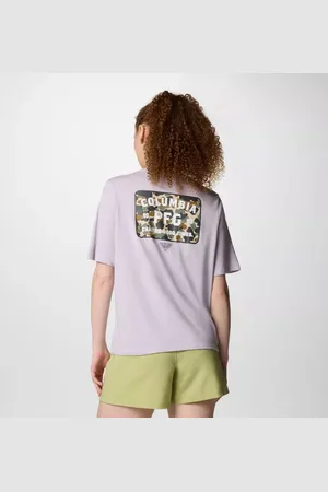 Columbia PFG Uncharted technisches T-Shirt mit Grafik für Frauen - Lavender Pearl PFG W Branded Delta Größe L